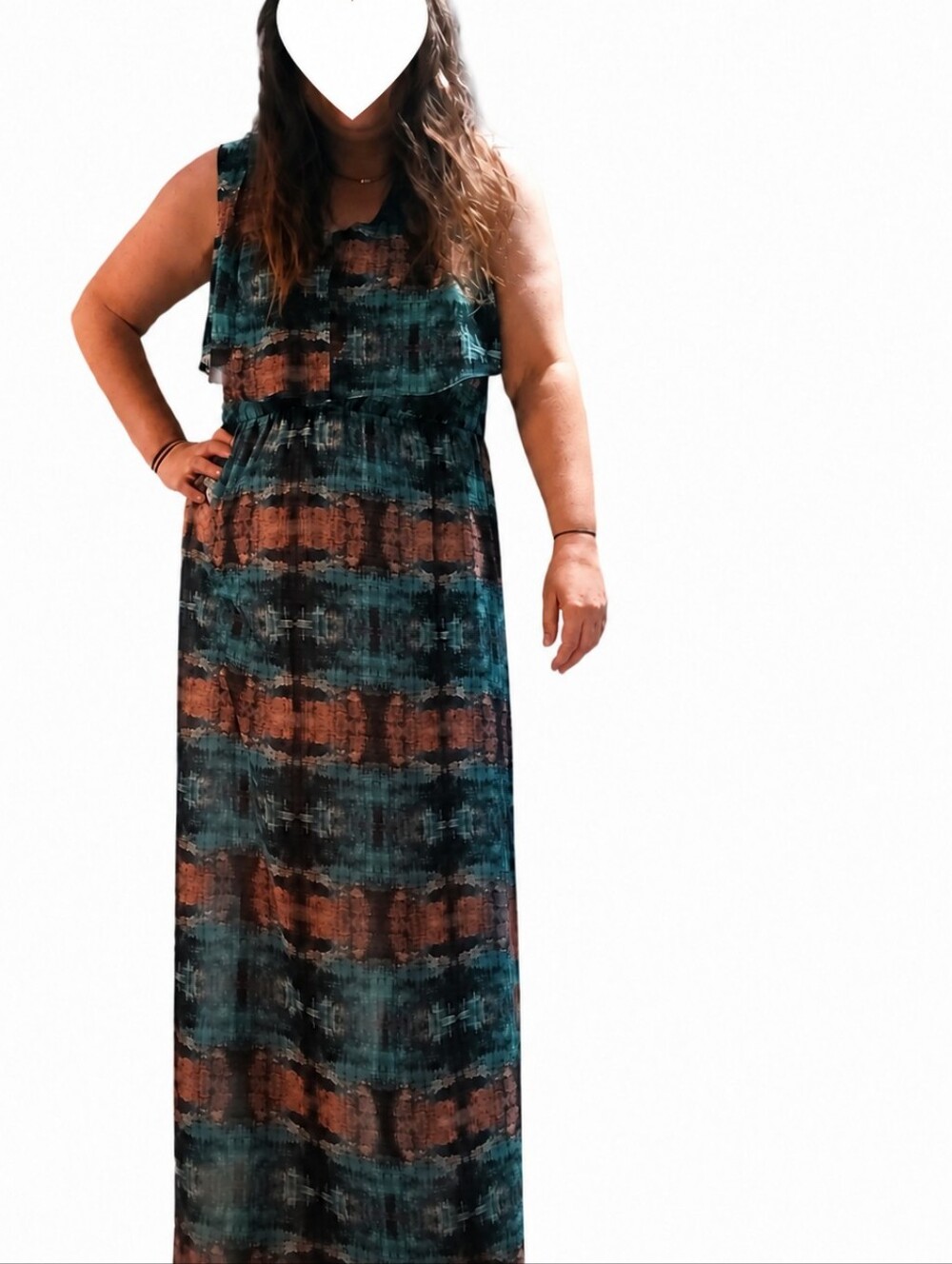 Forever 21 Contemporary Abstract Print Popover Maxi Dress Size Medium
